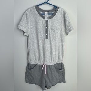 Ivivva Girls Youth Size 14 Gray Short Sleeve Drawstring Romper Girls Athleisure